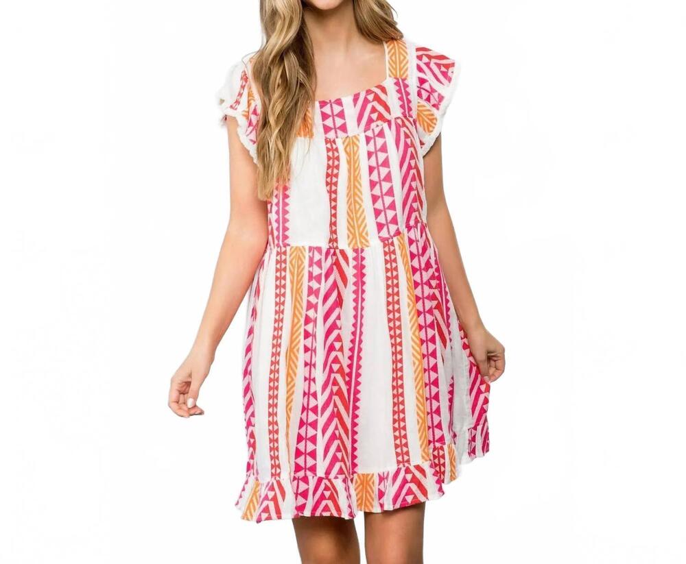 NEW THML pattern knit dress in pink